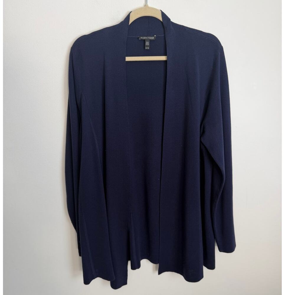 Eileen Fisher Silk Blend Open Front Cardigan size XL